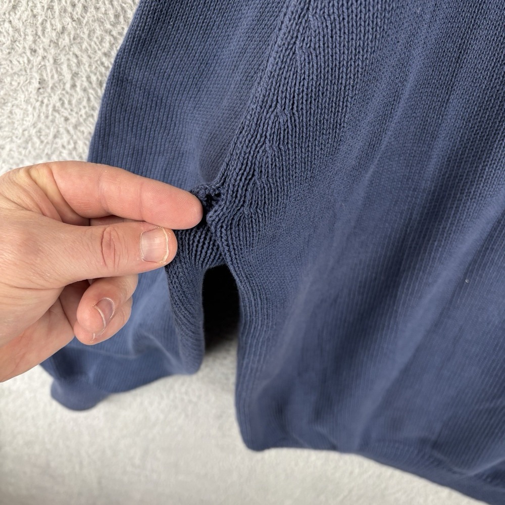 Vintage IBM V Neck Sweater Men XL Blue Cotton Knit Pickering 70s Made USA *Read* - Picture 6 of 7